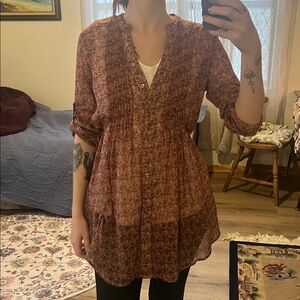 American Rag Ditsy Floral Tunic Top